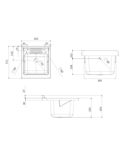 Mobile Lavatoio bianco Garden 45x50x85 PVC