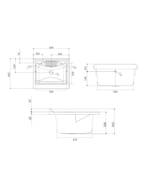 Mobile Lavatoio bianco Garden 60x60X85 PVC