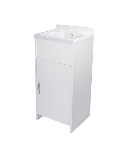 Lavatoio da esterno bianco vasca in resina Rocco 42,5x34,5x82