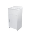 Lavatoio da esterno bianco vasca in resina Rocco 42,5x34,5x82