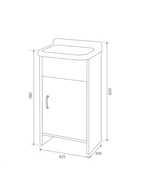 Lavatoio da esterno bianco vasca in resina Rocco 42,5x34,5x82