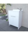 Mobile Lavatoio salvaspazio 58x38 cm in PVC bianco 2 ante Platone