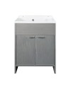 Mobile Lavatoio salvaspazio 58x38 cm in PVC rovere grigio 2 ante Platone