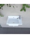 Lavatoio Pilozzo a muro 58x38 in polipropilene bianco con Kit scarico autopulente 2051FSCAT