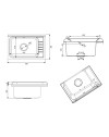 Lavatoio Pilozzo a muro 58x38 cm in polipropilene Grigio Mod. 2051FGSCAT