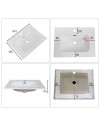 Lavabo consolle d'appoggio in ceramica bianco 61x46.5x14H VA836-60