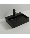 Lavabo d'appoggio in ceramica nero opaco 60x42x13H 9555