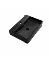 Lavabo d'appoggio in ceramica nero opaco 60x42x13H 9555