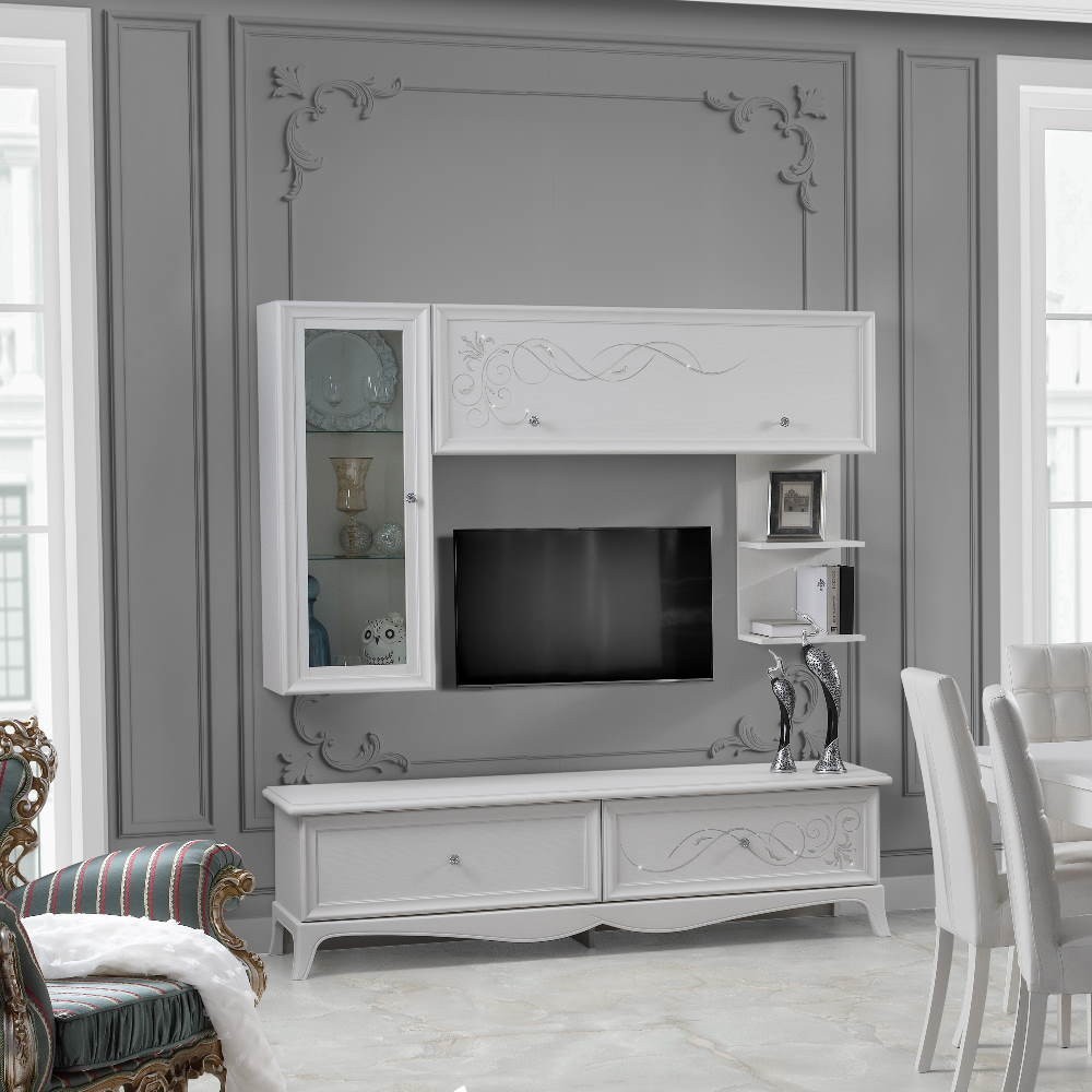 Soggiorno porta TV Giselle colore bianco