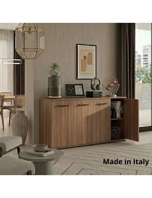 Mobile multiuso 180x45x80 ingresso e ufficio Viareggio colore noce naturale