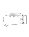 Mobile multiuso 180x45x80 ingresso e ufficio Viareggio colore noce naturale