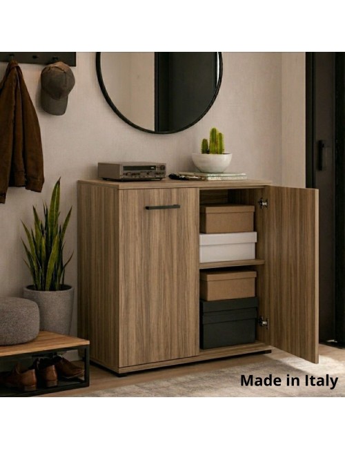 Mobile multiuso 90x45x80 ingresso e ufficio Mini Viareggio colore noce naturale