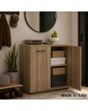 Mobile multiuso 90x45x80 ingresso e ufficio Mini Viareggio colore noce naturale