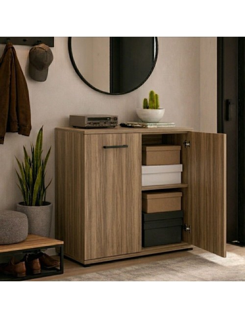 Mobile multiuso 90x45x80 ingresso e ufficio Mini Viareggio colore noce naturale