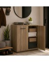 Mobile multiuso 90x45x80 ingresso e ufficio Mini Viareggio colore noce naturale