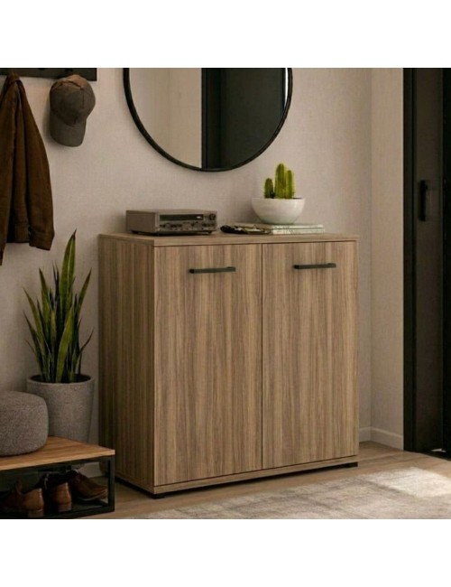 Mobile multiuso 90x45x80 ingresso e ufficio Mini Viareggio colore noce naturale