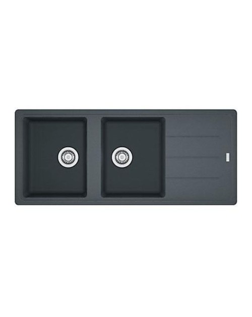 Lavello 2 vasche Franke Boston BFG621 con gocciolatoio reversibile in fragranite 116x50 grafite