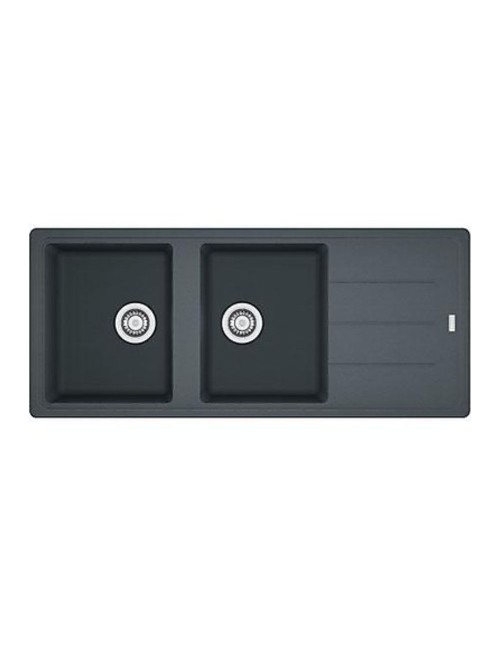 Lavello 2 vasche Franke Boston BFG621 con gocciolatoio reversibile in fragranite 116x50 grafite