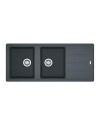 Lavello 2 vasche Franke Boston BFG621 con gocciolatoio reversibile in fragranite 116x50 grafite