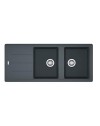 Lavello 2 vasche Franke Boston BFG621 con gocciolatoio reversibile in fragranite 116x50 grafite