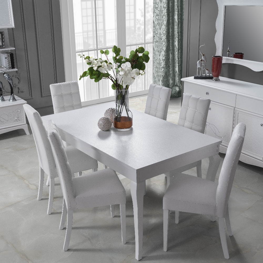 Tavolo allungabile Giselle colore bianco 160x90x78H
