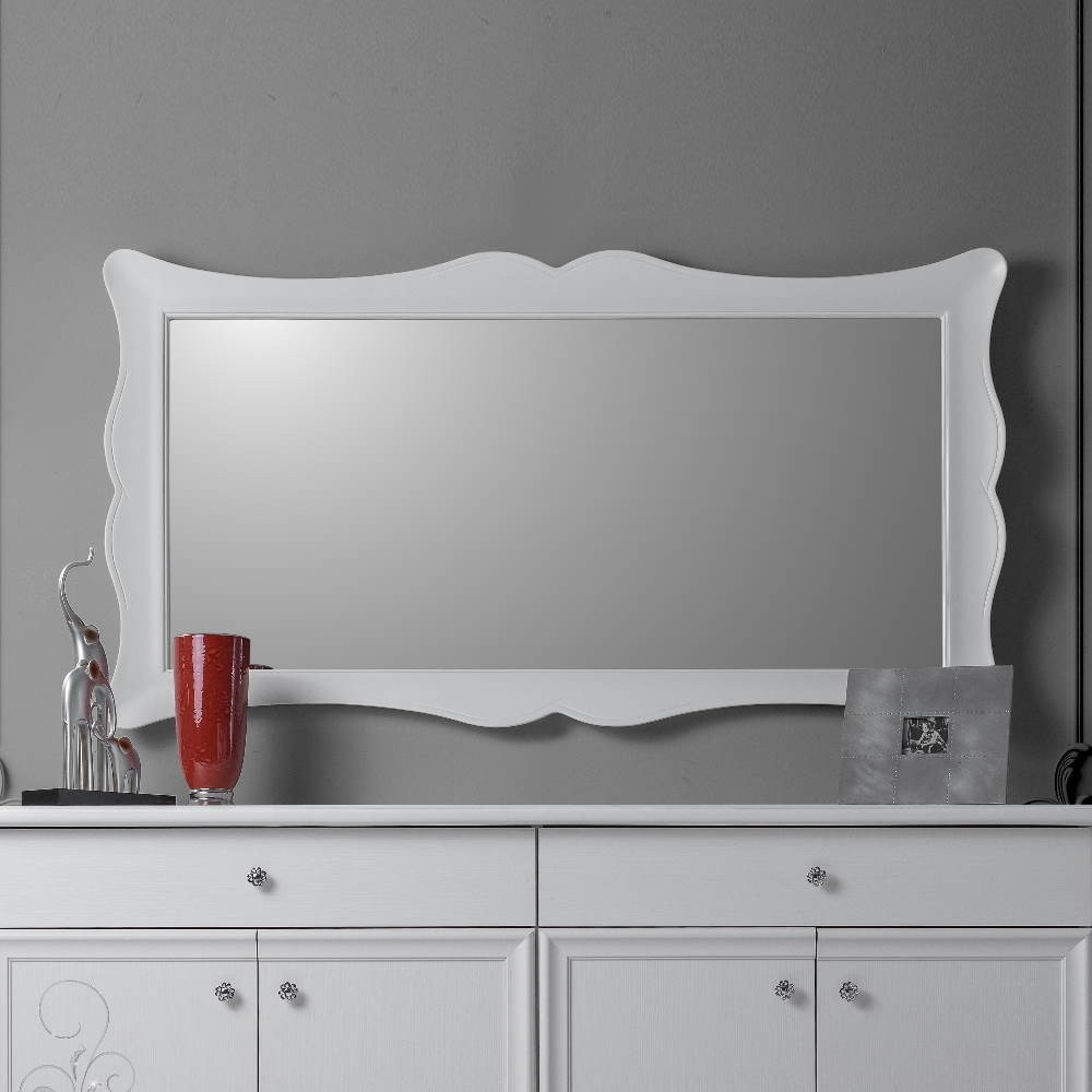 Specchiera con cornice 160x7x85H cm. Giselle colore bianco