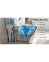 WC a pavimento bianco lucido YJ-3380BI senza brida sistema tornado 36x56x40