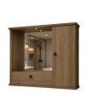 Mobile Bagno Pensile noce naturale con Specchio e Ante 73x14x61H