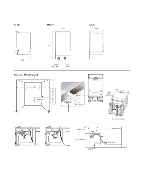 Lavastoviglie Bertazzoni DW60EPRS incasso totale 60 cm. 13 coperti classe E
