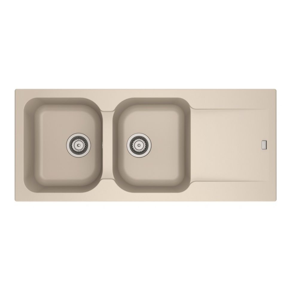 Lavello 2 vasche Franke KID621BE gocciolatoio reversibile 116x50 cm. beige