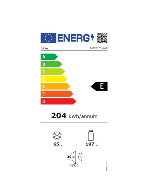 Frigorifero combinato Daya DMCB262MWE 262 lt low frost bianco classe E