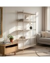 Libreria Hanoi20B con 5 Ripiani e Struttura in Metallo Beige
