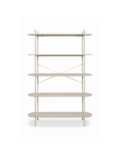 Libreria Hanoi20B con 5 Ripiani e Struttura in Metallo Beige