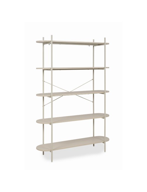 Libreria Hanoi20B con 5 Ripiani e Struttura in Metallo Beige