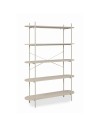 Libreria Hanoi20B con 5 Ripiani e Struttura in Metallo Beige