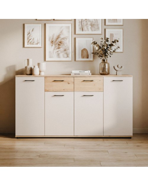 Madia Kerry51A 4 Ante e 2 Cassetti Beige e Artisan Oak