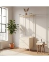 Mobile Ingresso Dhaka41A con Appendiabiti, Ripiano Superiore e 2 Cassetti Beige