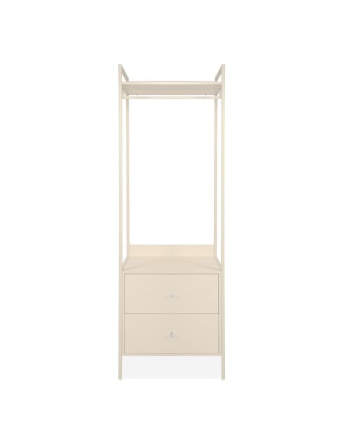 Mobile Ingresso Dhaka41A con Appendiabiti, Ripiano Superiore e 2 Cassetti Beige