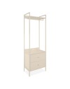 Mobile Ingresso Dhaka41A con Appendiabiti, Ripiano Superiore e 2 Cassetti Beige