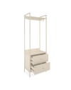 Mobile Ingresso Dhaka41A con Appendiabiti, Ripiano Superiore e 2 Cassetti Beige