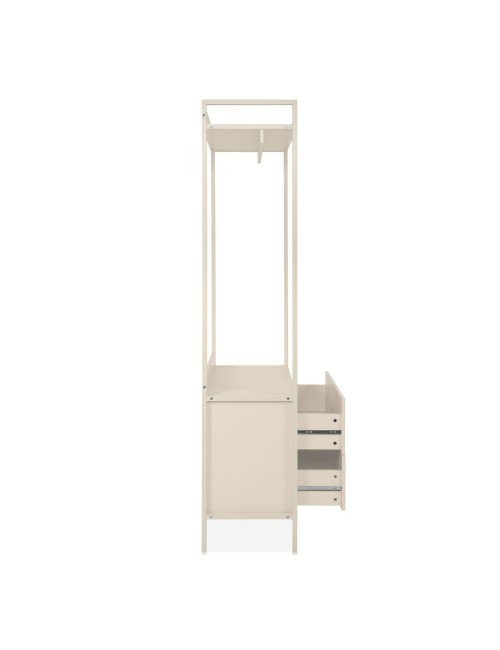 Mobile Ingresso Dhaka41A con Appendiabiti, Ripiano Superiore e 2 Cassetti Beige