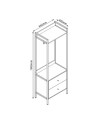 Mobile Ingresso Dhaka41A con Appendiabiti, Ripiano Superiore e 2 Cassetti Beige