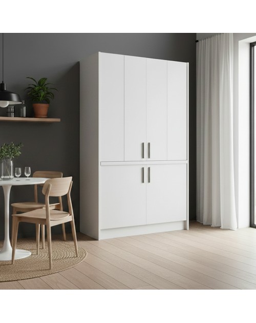 Cucina a scomparsa completa di elettrodomestici Fold bianco 125