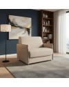 Poltrona letto Piri beige chiaro con rete elettrosaldata e materasso – Il comfort che si apre al bisogno