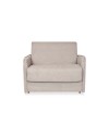 Poltrona letto Piri beige chiaro con rete elettrosaldata e materasso – Il comfort che si apre al bisogno