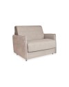 Poltrona letto Piri beige chiaro con rete elettrosaldata e materasso – Il comfort che si apre al bisogno