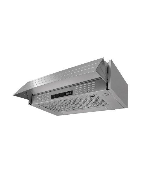 Samet, Cappa Aspirante da Incasso 60 cm Estraibile, con Luce LED e Potenza 300 m³/h, Colore Alluminio, 60x30x15 cm