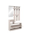 Mobile Ingresso Rudolf con Specchio, Appendiabiti, Cassetto e Scarpiera Beige