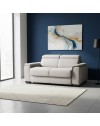 Divano Letto 2 posti in tessuto grigio chiaro Mercurio 194x83x97H