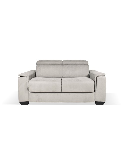 Divano Letto 2 posti in tessuto grigio chiaro Mercurio 194x83x97H